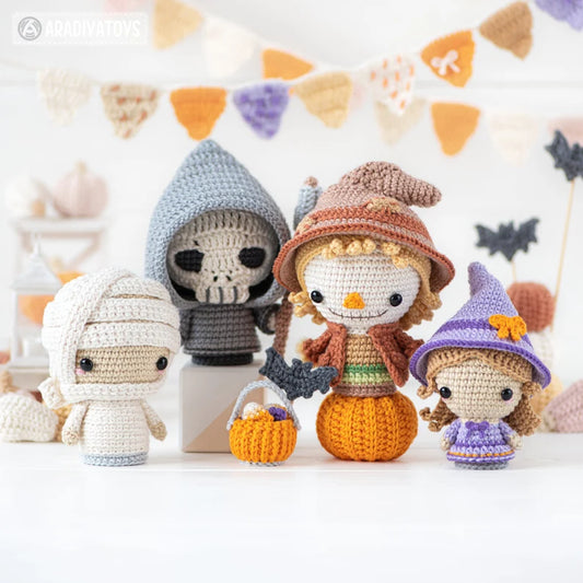 CozyHook™ Crochet patterns(Amigurumi tutorial PDF file) witch scarecrow